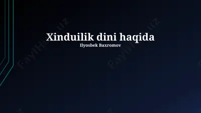 xinduilik dini haqida — PPTX