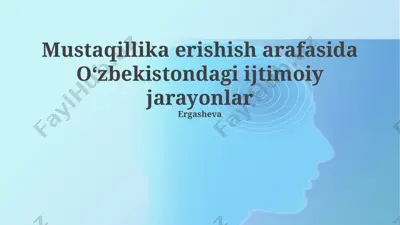 mustaqillika erishish arafasida oʻzbekistondagi ijtimoiy jarayonlar — PPTX