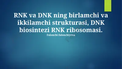 rnk va dnk xususiyatlari — PPTX