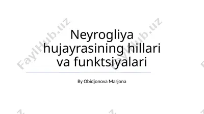 neyrogliya hujayrasining hillari va funktsiyalari — PPTX