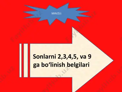 sоnlarni 2,3,4,5, va 9 ga bo‘linish belgilari — PDF