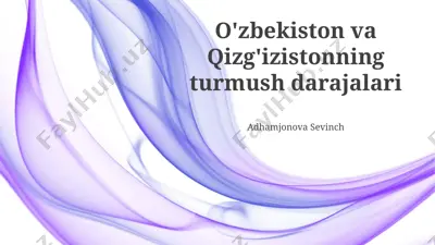 o'zbekiston va qizg'izistonning turmush darajalari — PPTX