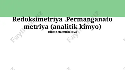 redoksimetriya — PPTX