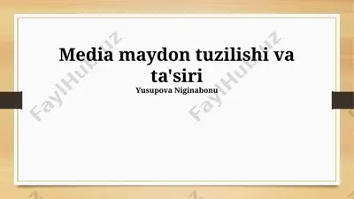 media maydon tuzilishi va ta'siri — PPTX