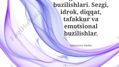 sezuv va motor buzilishlari — PPTX