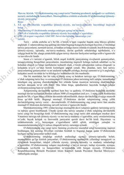 o’zbekistonning eng yangi tarixi — DOCX