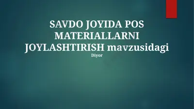 savdo joyida po's materiallarni joylashtirish — PPTX