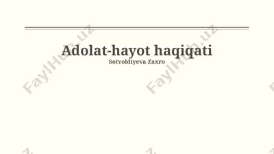 haqiqatning izlanishi — PPTX