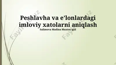 imlo nazariyasi va imlo xatolari — PPTX