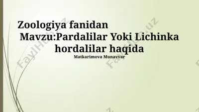 pardalilar yoki lichinka hordalilar haqida — PPTX