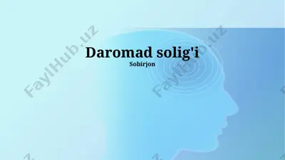 daromad solig'i — PPTX