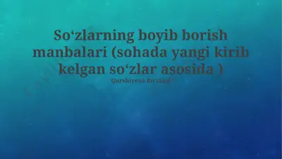 soʻzlar va terminologiyalar — PPTX