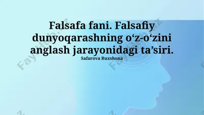 falsafa fani — PPTX