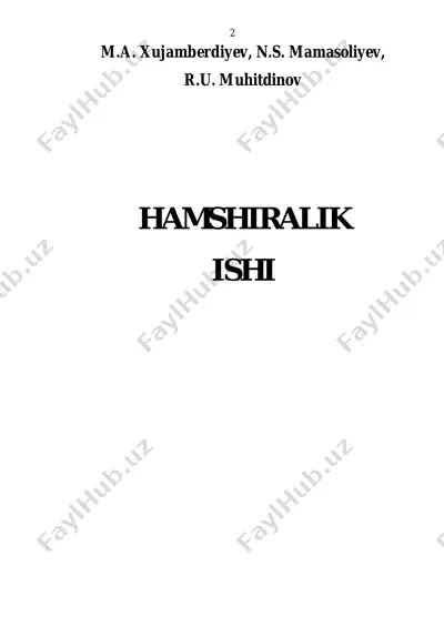hujamberdiyev - hamshiralik ishi — PDF