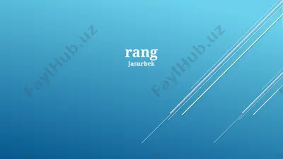 ranglarning psixologik ta'siri — PPTX