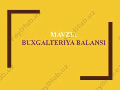 buxgalteriya balansi — PPTX