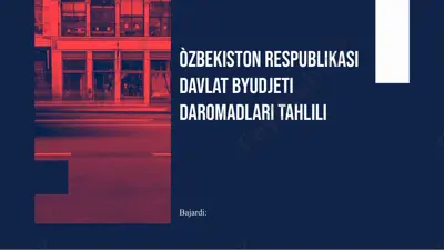 o'zbekiston respublikasi davlat byudjeti daromadlari tahlili — PPTX