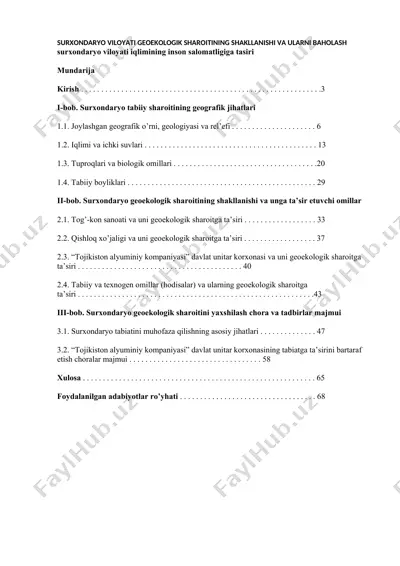 surxondaryo viloyati iqlimining inson salomatligiga tasiri — DOCX