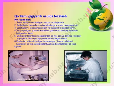 qo`llarni gigiyenik usulda tozalash — PPTX