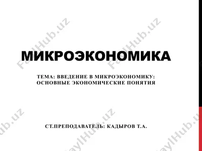 микроэкономика — PPTX