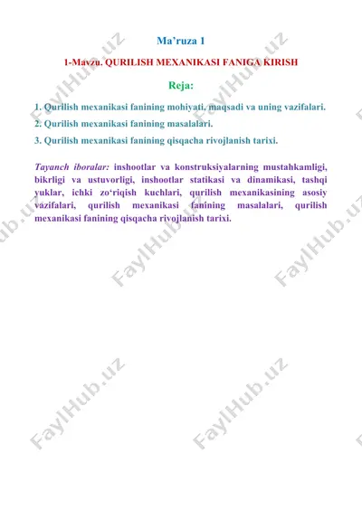 qurilish mexanikasi — PPTX