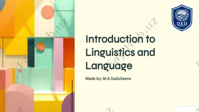 introduction to linguistics and language — PPTX