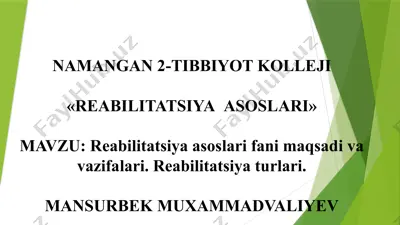 reabilitatsiya asoslari — PPTX