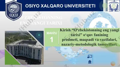 o‘zbekistonning eng yangi tarixi — PPTX