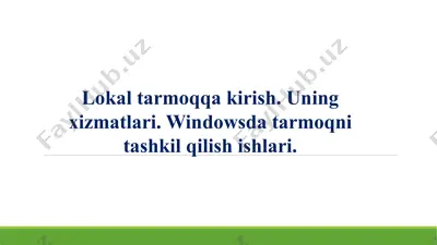 kompyuter tarmoq xizmatlari — PPTX