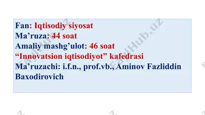 iqtisodiy siyosat — PPTX