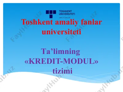 ta’limning “kredit-modul” tizimi — PPTX