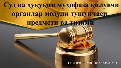 суд ва ҳуқуқни муҳофаза қилувчи органлар модули тушунчаси — PPTX