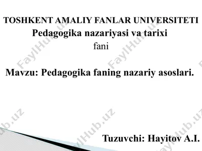 pedagogika fanining nazariy asoslari — PPTX