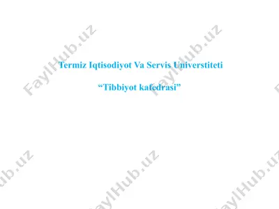 kirish. umumiy xirurgiya moduli maqsad va vazifalari — PPTX