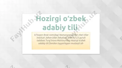 otlarda kelishik tushunchasi — PPTX