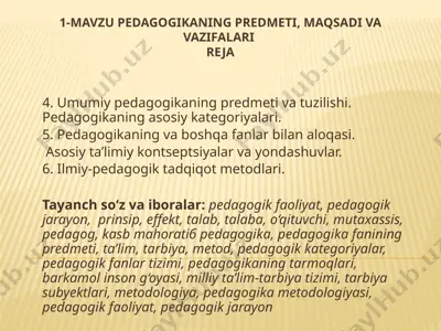 pedagogika asoslari — PPTX