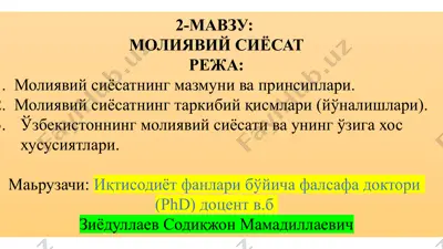 moliiaviy siyosat — PPTX