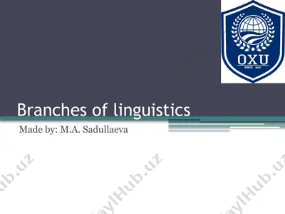 branches of linguistics — PPTX