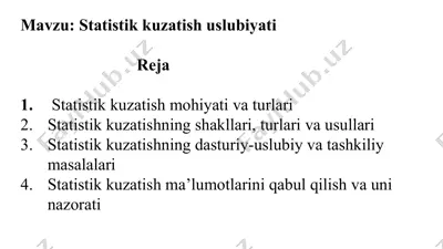 statistik kuzatish uslubiyati — PPTX