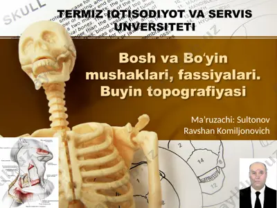 bosh va boʻyin mushaklari, fassiyalari. buyin topografiyasi — PPTX