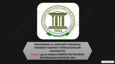 abdurauf fitratning "muxtasar islom tarixi" asari — PPTX