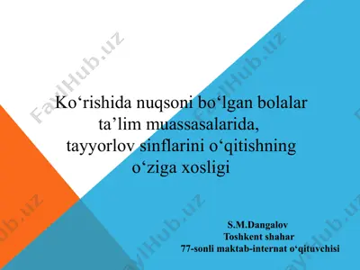 bolalar ta'lim muassasalarida tayyorlov sinflarini o‘qitishning o‘ziga xosligi — PPTX