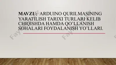 arduino qurilmasining yaratilish tarixi — PPTX
