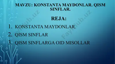 konstanta maydonlar — PPTX