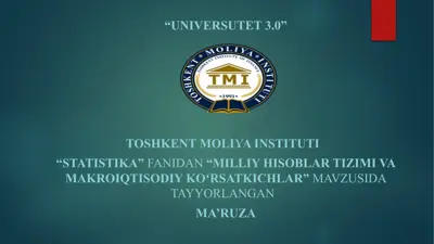 "milliy hisoblar tizimi va makro iqtisodiy ko'rsatkichlar" — PPTX