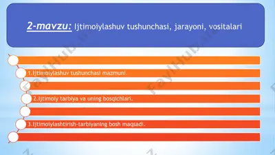 ijtimoiylashuv tushunchasi, jarayoni, vositalari — PPTX