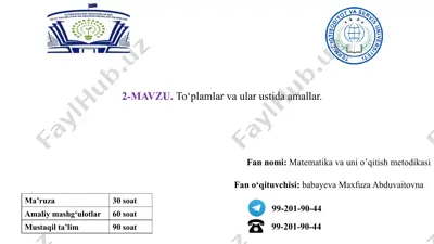 matematika va uni o’qitish metodikasi — PPTX