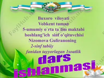 o‘zbekiston tabiatini muhofaza qilish dars ishlanmasi — PPTX