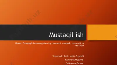 mustaqil ish — PPTX