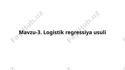 logistik regressiya usuli — PPTX